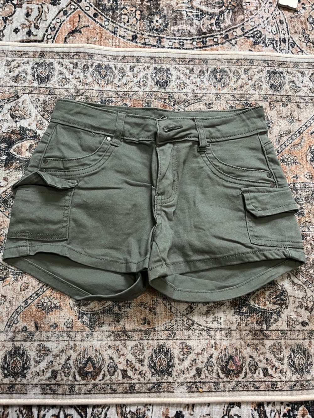 Olive Green Women's Cargo Pocket Shorts